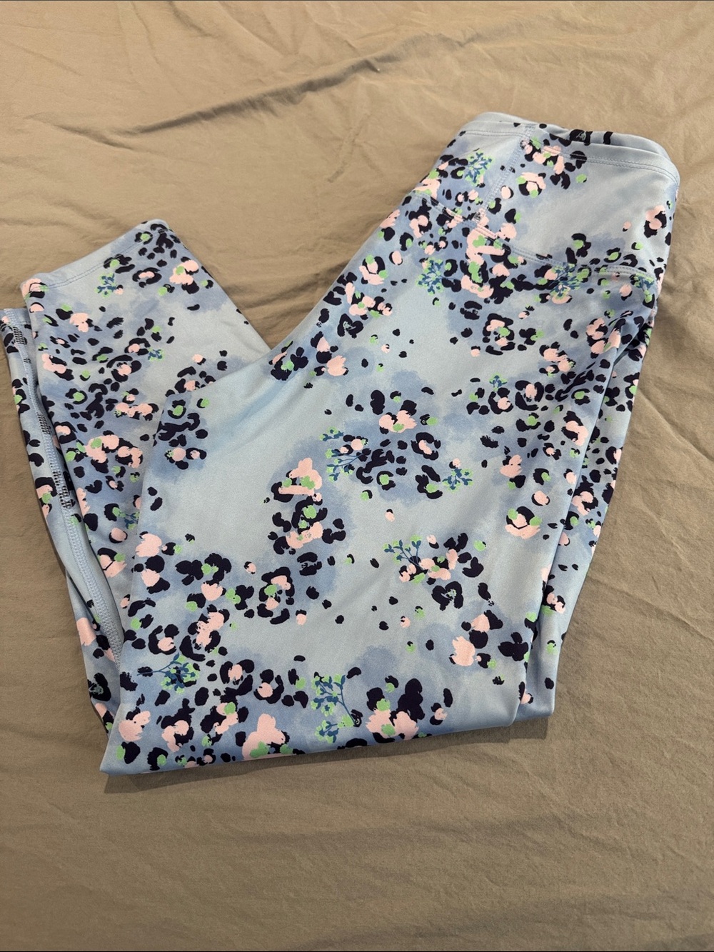 Women’s Light Blue Floral Print Track Pants